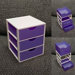 3d Printed Purple Storage Stackable Drawers