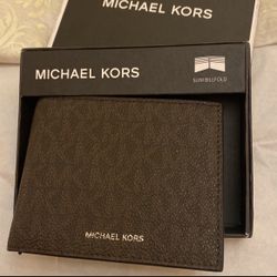 Michael Kors Men Brown Leather JET SET Wallet 