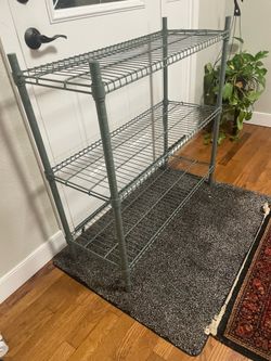 Nice 3 Tier Wire Shelving . Adjustable Metal Storage Shelves in very good condition and it is 35 inch long x 14 inch wide x 34 inch height