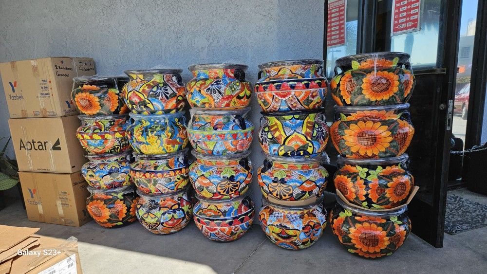 💥ON SALE 🪴Large Talavera Pot 💥Talavera & Clay Pottery 12031 Firestone Blvd Norwalk CA Open Every Day From 9am To 7pm