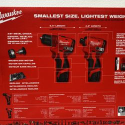 Milwaukee M12 Subcompact Brushless Drill & Impact Driver Combo Kit (2 Tools) – Great Condition