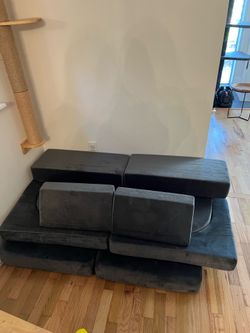 Kids modular play couch in grey
