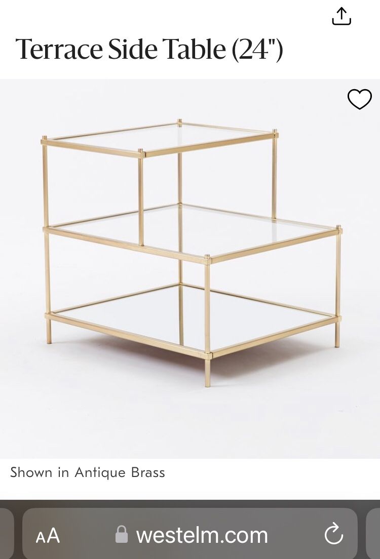 West Elm Terrace Side / End Table Or Nightstand 