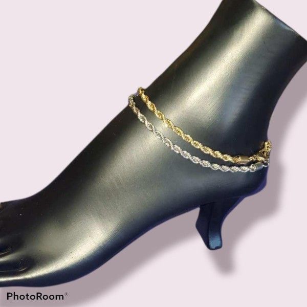 Silver and Gold Plated Anklets