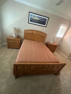 Bedroom set, bed with two night table