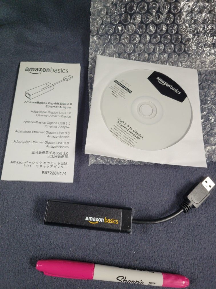 Amazon Basics USB 3.0 to 10/100/1000 Gigabit Ethernet Internet adapter
New!