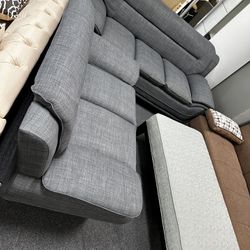 Sofa And Love Seat Grey Fabric