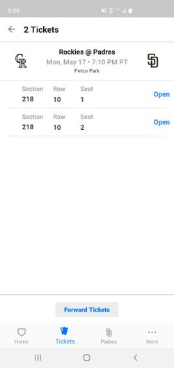 Padres VS Colorado Tickets