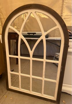 Arched Window Pane Wall Mirror