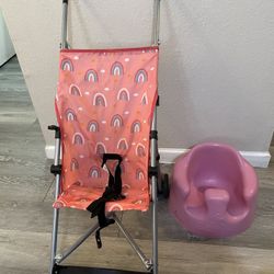 Baby girl stroller And chair