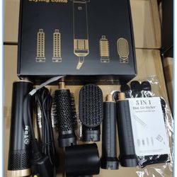 Blow Dryer Brush 5 in 1, Multi Ionic Hair Dryer Brush Set, Air Auto Wrap Hair Styler with 3 Temperature, Powerful Hair Styling Tools Set for Fast Dryi