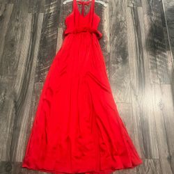 Red Satin Dress From David’s Bridal Size 8