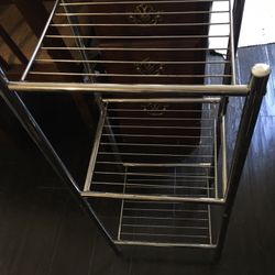 Wrought Iron Or Chrome Plant Stands 