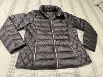 Dark Charcoal Gray Michael Kors Women's Packable Puffer Coat 