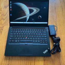 It’s 14 inches Lenovo ThinkPad E14 Laptop Win11 Pro i5 10210U @2.1Ghz Nvme 256Gb 500Gb RAM 8Gb Microsoft Office 2021