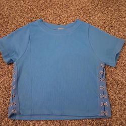 Blue Crop Shirt 