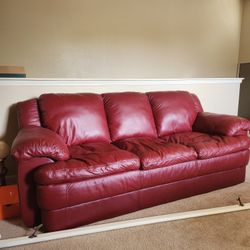 Red Leather Sofa