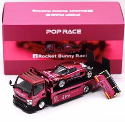 Pop Race 1:64 Pandem Lotus Elise & Truck Chrome Purple Rocket Bunny Set HEC 2026