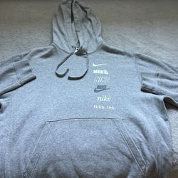 Nike In 6 Fonts Grey Hoodie Size Large