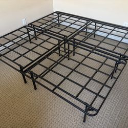 King Size Folding Metal Bed Frame (Split / Use as 2 Singles) – Clean