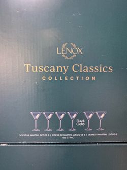 Lenox Tuscany Classics 6oz Cocktail Martini Glasses - Lot of 22 (3 Full Boxes + 1 Partial)