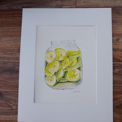 Watercolor Painting,11x15''''lemon can''