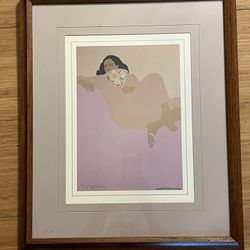 Pegge Hopper Hawaiian Woman Apricot Summer Professionally Framed