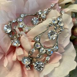 Holiday Gifts Large Crystal Chandelier  Earrings 2.75”