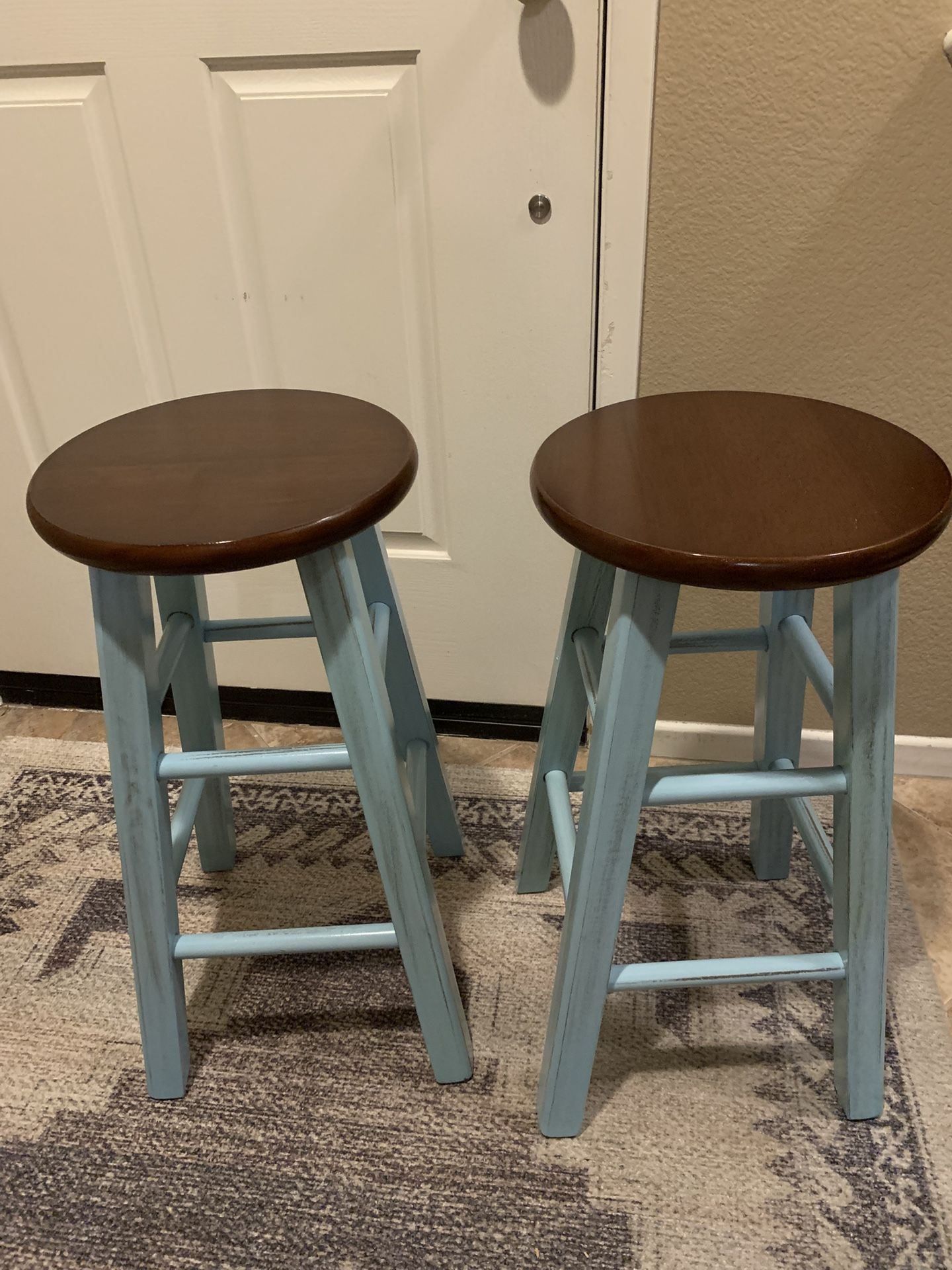 Rustic Blue Stools