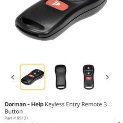 Dorman - Help Keyless Entry Remote 3 Button Part # 99131 nissan 2002-2012