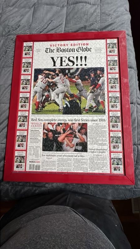 2004 Red Sox World Champs Celebration Framed Jig Saw Puzzle Photo