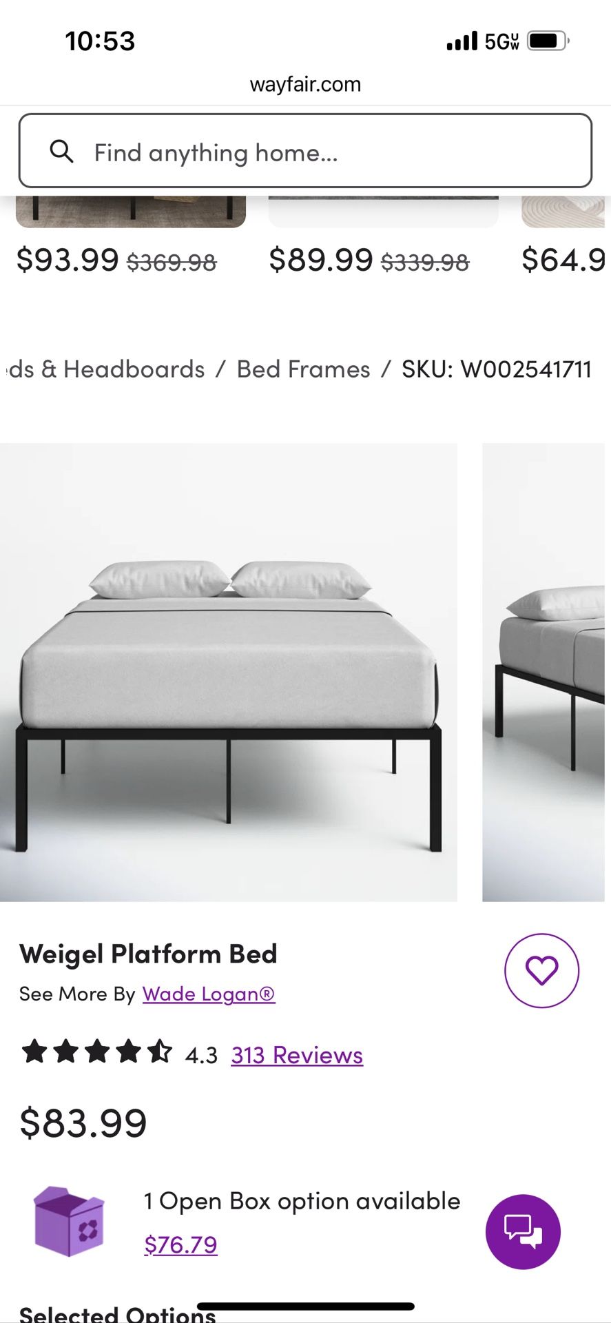 Full Size Bed Frame, Box Spring And Mattress