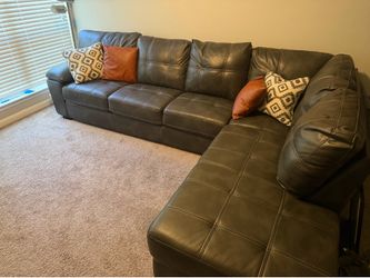 L shaped modern leather sectional