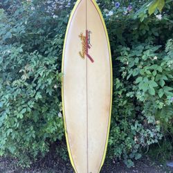 Rusty Preisendorfer Sunset Vintage Single Fin Surfboard 6' 5 1/2" 