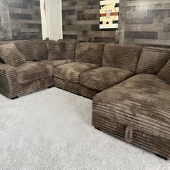 Midnight-Madness 4-Piece Sectional $10 Down Payment Financing And Delivery