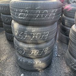 265/50R19 Bridgestone run flat 265/50/19 set of 4 matching used tires in great condition. 300$ for 4 tires plus tax.  Mount available but not included