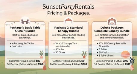 Rent table and chair