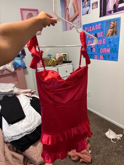 Red Lucy in the sky mini dress