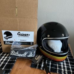 Biltwell Gringo ECE spectrum motorcycle helmet  Size large.