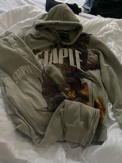 Staple Eagle with snake design Graphic Hoodie and Sweatpants Set