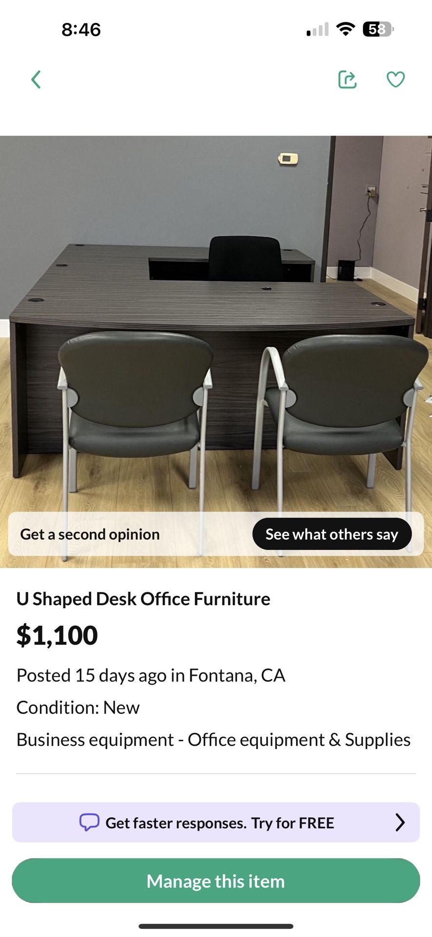 U Shaped Desk Office Furniture