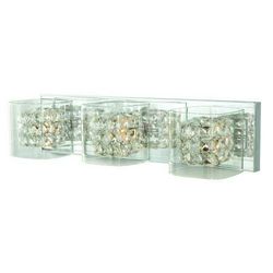 Crystal Cube 3-Light Polished Chrome Vanity Light with Clear Glass Shades