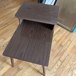 Mid Century Modern 2Tier Wooden End Table