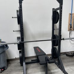 Squat Rack And Bench ( No Bar Or Weights)