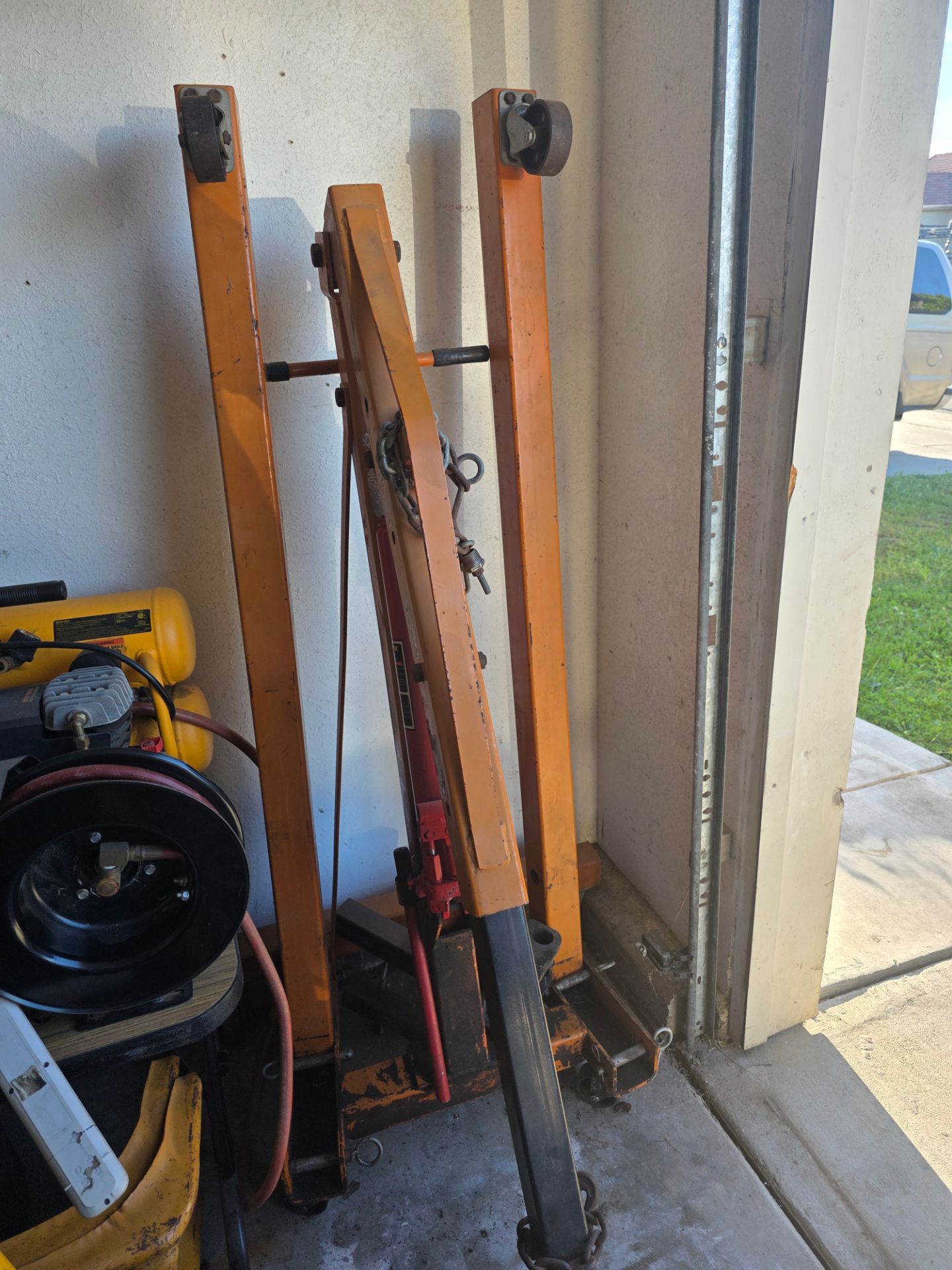 Cherry picker engine hoist and other items