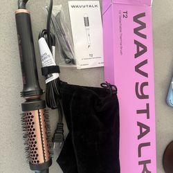 Wavytalk Thermal Brush, 1 1/2 inch Heated Round Brush with Detachable Head, Velvet Pouch and Dual Voltage for Travel, Easy to Create Blowout Look, Ros