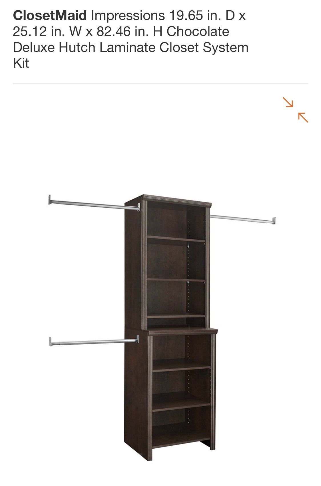Closetmaid impressions closet organizer
