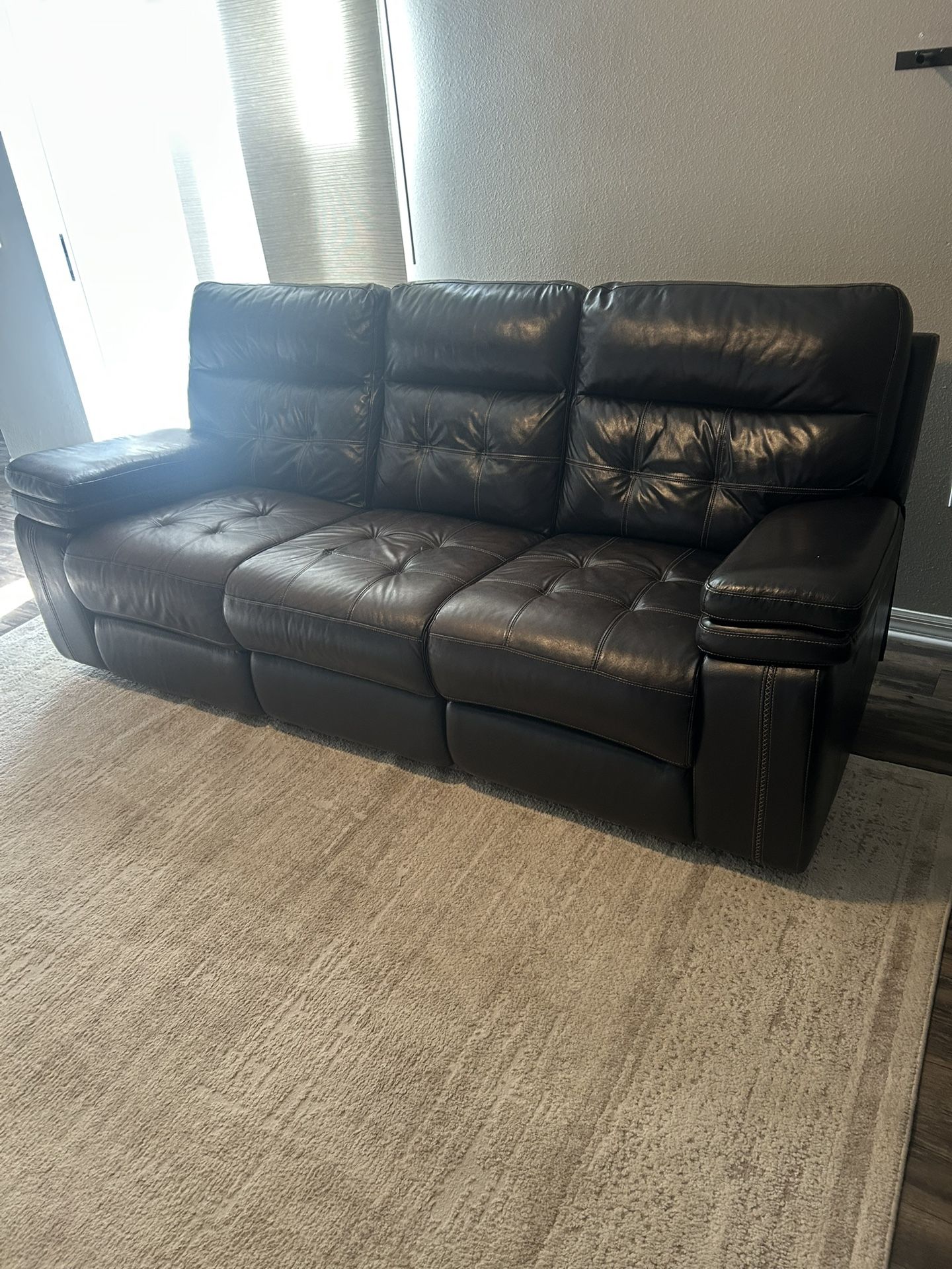 Dark Brown Reclining 3 Seater Couch