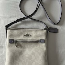 Coach Rowan File Bag In Signature Canvas Messenger CF340 Chalk / Mist