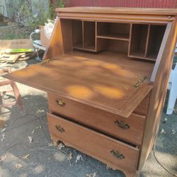 Vintage Drop Top Secretary Writing Desk
